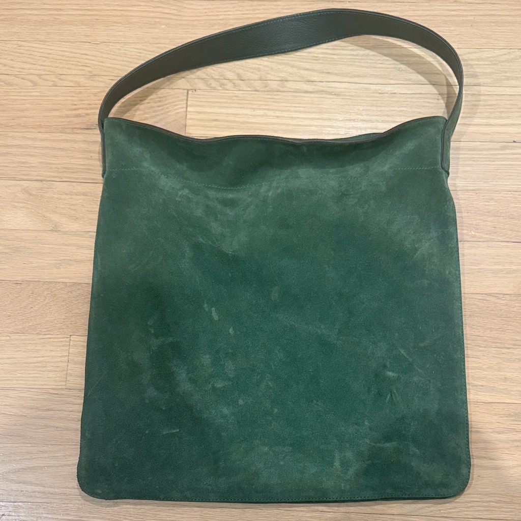 Gerard Darel Deep Green Leather Suede Tote Bag